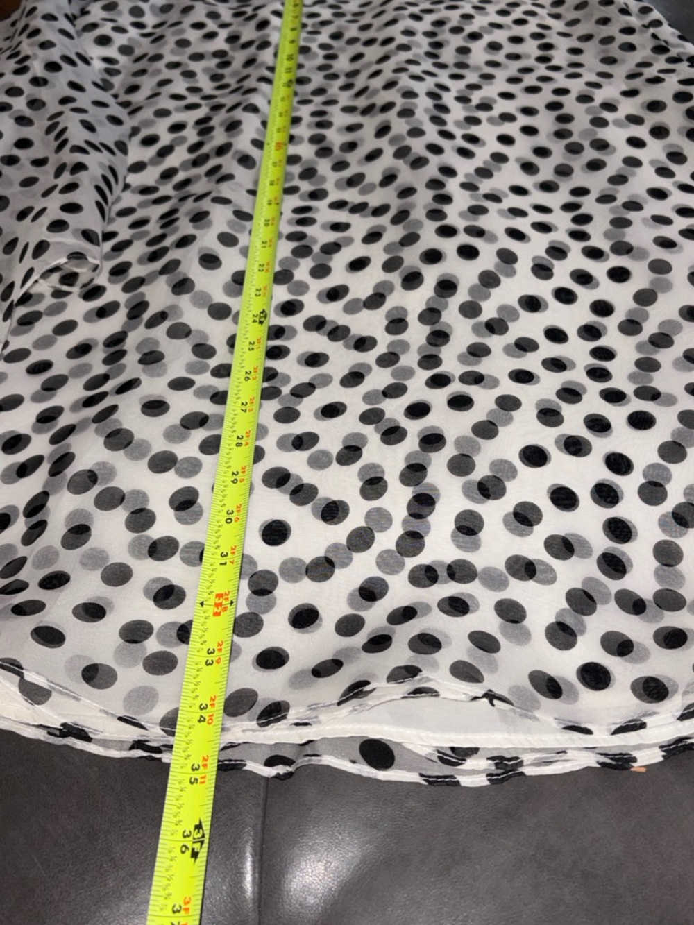 Shanty Polka Dot Layered Skirt Size 10 Sheer Overlay Tie Waist Black White - Picture 6 of 11